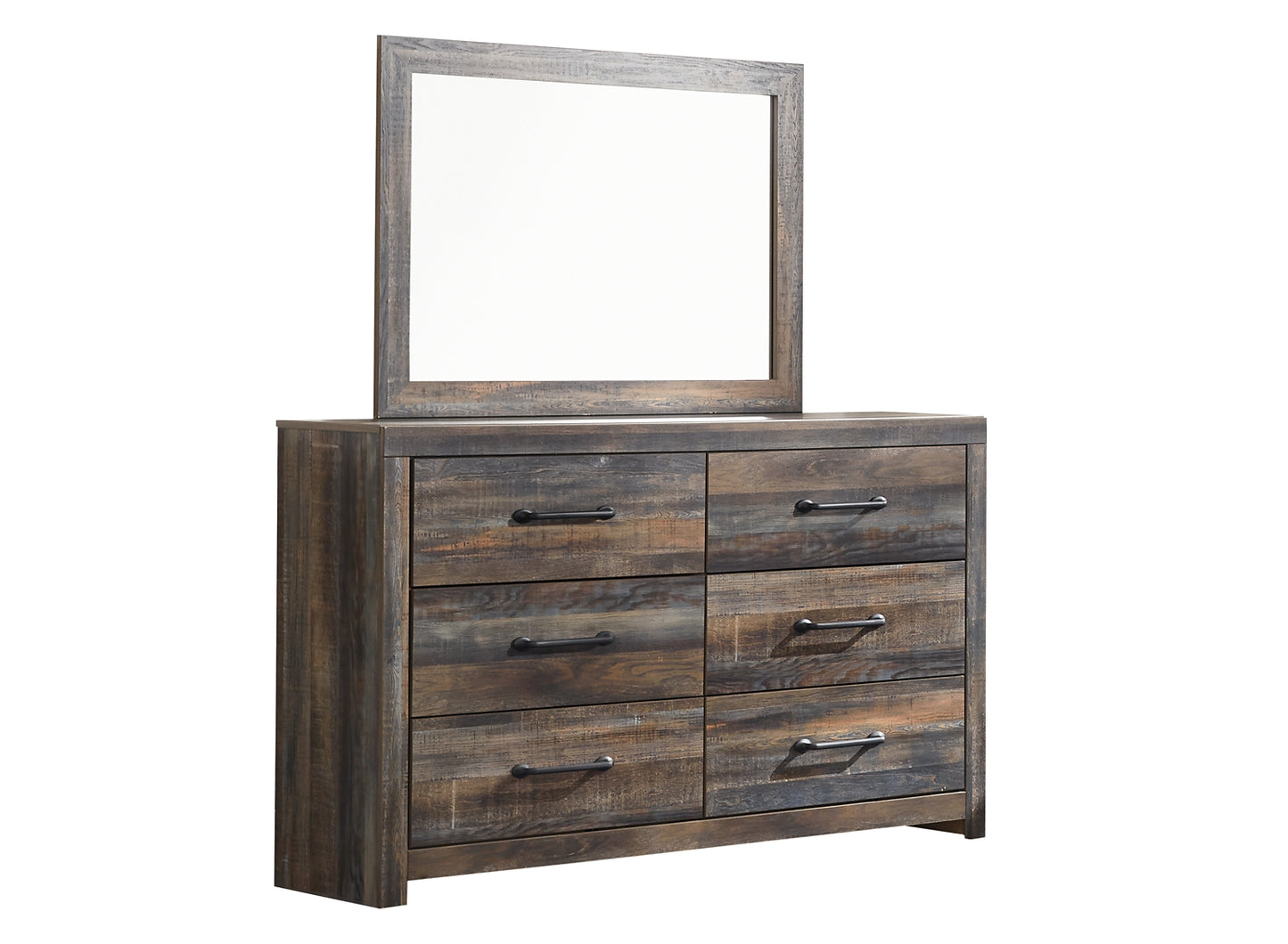 Drystan Bookcase Bed With 2 Storage Drawers With Mirrored Dresser, Chest And 2 Nightstands