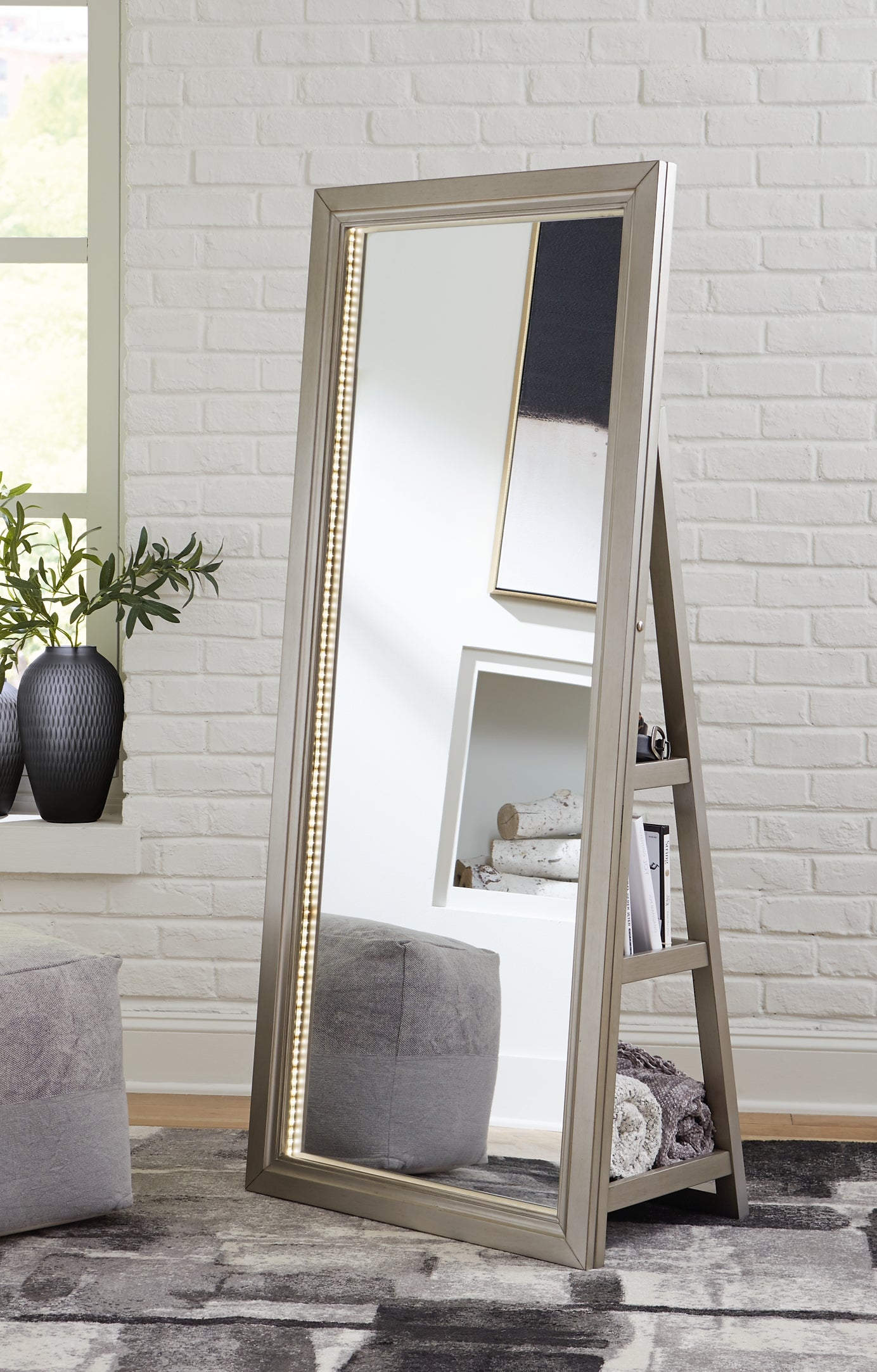 Evesen Floor Standing Mirror/Storage – Cummings Furniture
