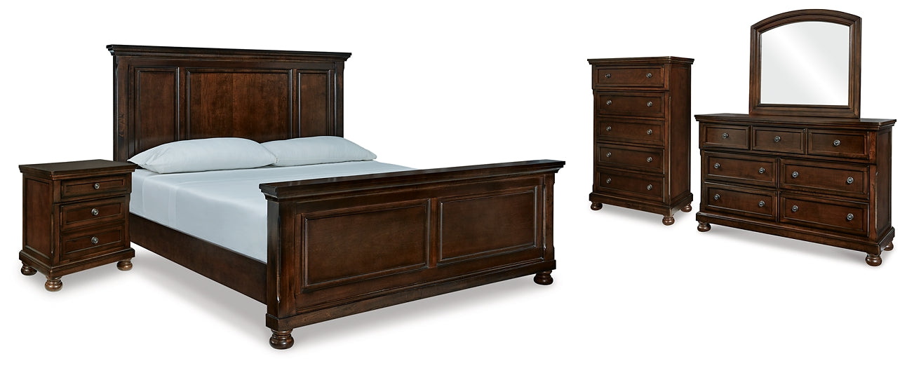 Porter Panel Bed With Mirrored Dresser, Chest And Nightstand