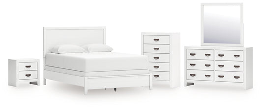 Binterglen Queen Panel Bed with Mirrored Dresser, Chest and Nightstand