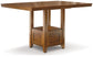 Ralene Counter Height Dining Table and 6 Barstools with Storage