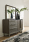 Arkenton King Panel Bed with Mirrored Dresser