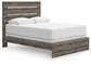 Graystorm Queen Panel Bed with Mirrored Dresser and Nightstand