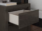 Fraluna King Panel Bed with Mirrored Dresser and Nightstand