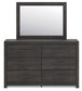 Hollivern Queen Panel Bed, Dresser, Mirror and Nightstand