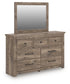Rusticott King Panel Bed with Mirrored Dresser