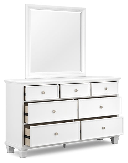Fortman Queen Panel Storage Bed with Mirrored Dresser and Nightstand
