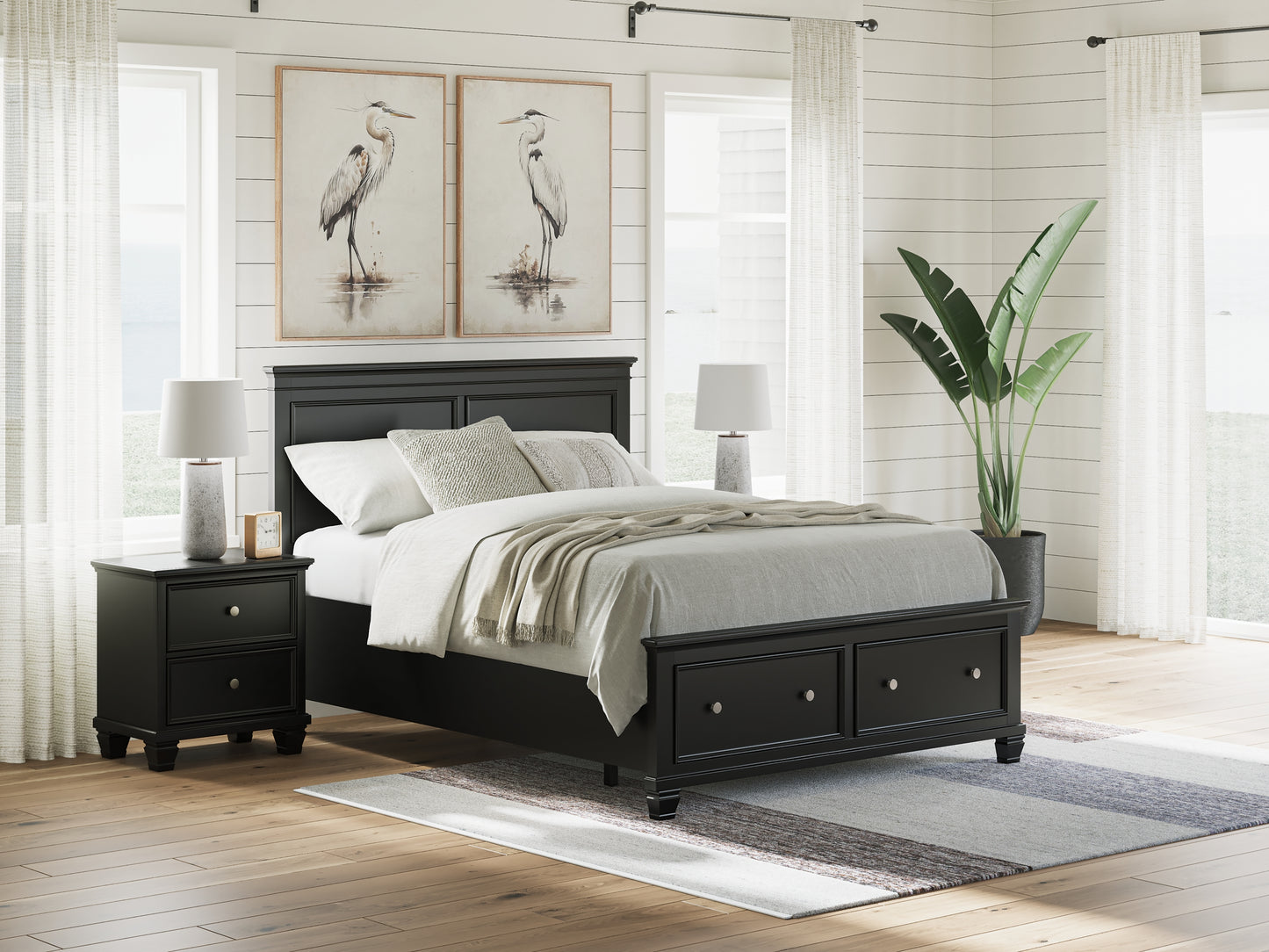 Lanolee Queen Panel Storage Bed, Dresser and Mirror