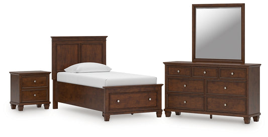 Danabrin Twin Panel Storage Bed, Dresser, Mirror and Nightstand