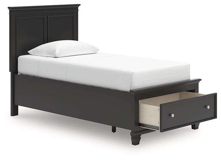 Lanolee Twin Panel Storage Bed, Dresser, Mirror and Nightstand