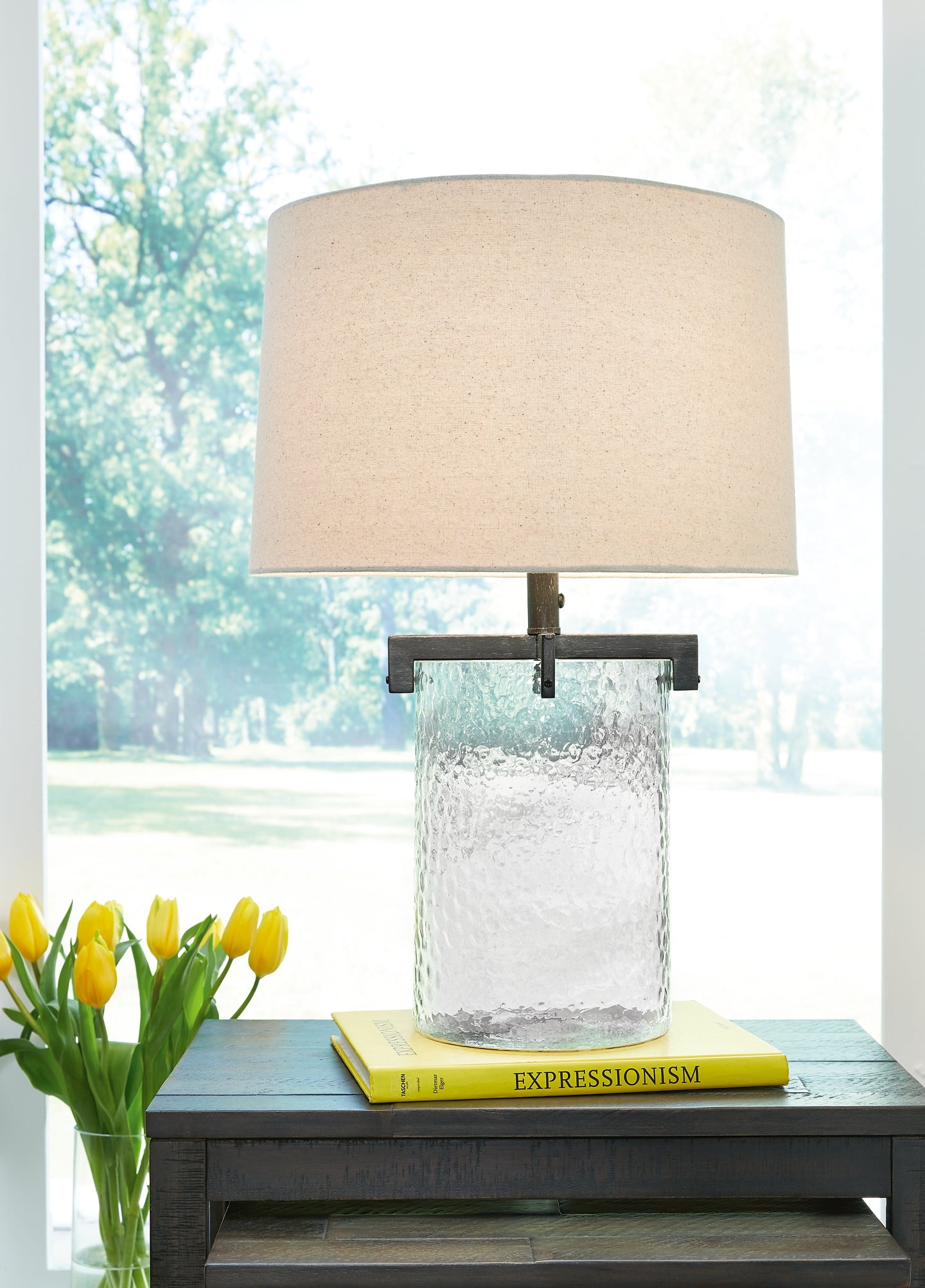 Fillable glass online table lamp