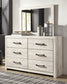Cambeck  Panel Bed With 2 Storage Drawers With Mirrored Dresser And 2 Nightstands
