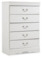 Anarasia Twin Sleigh Headboard with Mirrored Dresser and Chest