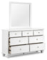 Fortman King Panel Bed with Mirrored Dresser and Chest