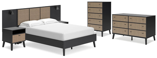 Charlang Queen Panel Platform Bed with Dresser, Chest and 2 Nightstands