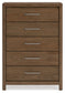 Cabalynn Queen Panel Bed with Storage with Mirrored Dresser and Chest